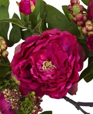 20" Peony and Berry Wreath