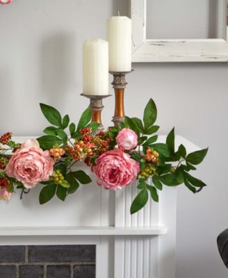 60" Mixed Peony and Berry Garland