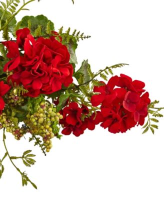 32" Geranium & Berry Swag