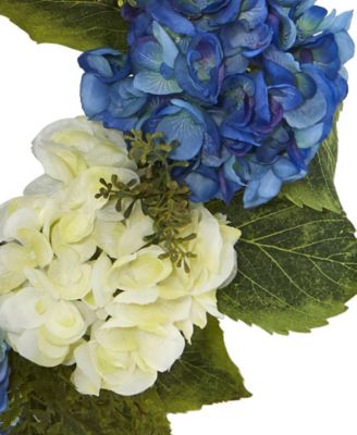 24" Hydrangea Blue & White Wreath