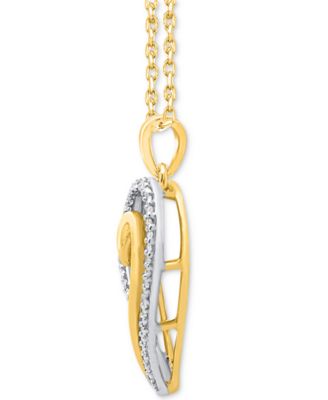 Diamond Heart 18" Pendant Necklace (1/3 ct. t.w.) in 14k Gold-Plated Sterling Silver