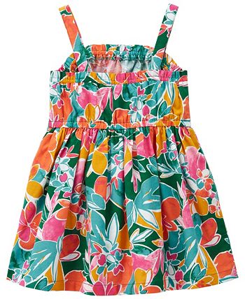 Carter's Toddler Girls Tropical Floral Ruffle Sleeveless Sundress - Macy's
