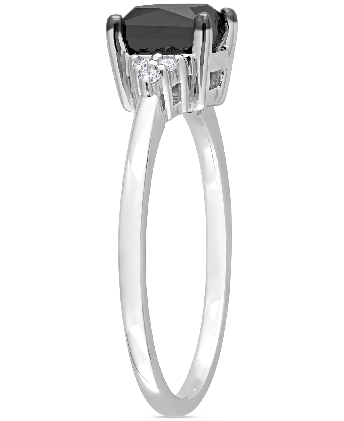Black Diamond (3/4 ct. t.w.) & White Diamond (1/4 ct. t.w.) Princess-Cut Engagement Ring in 14k- White Gold