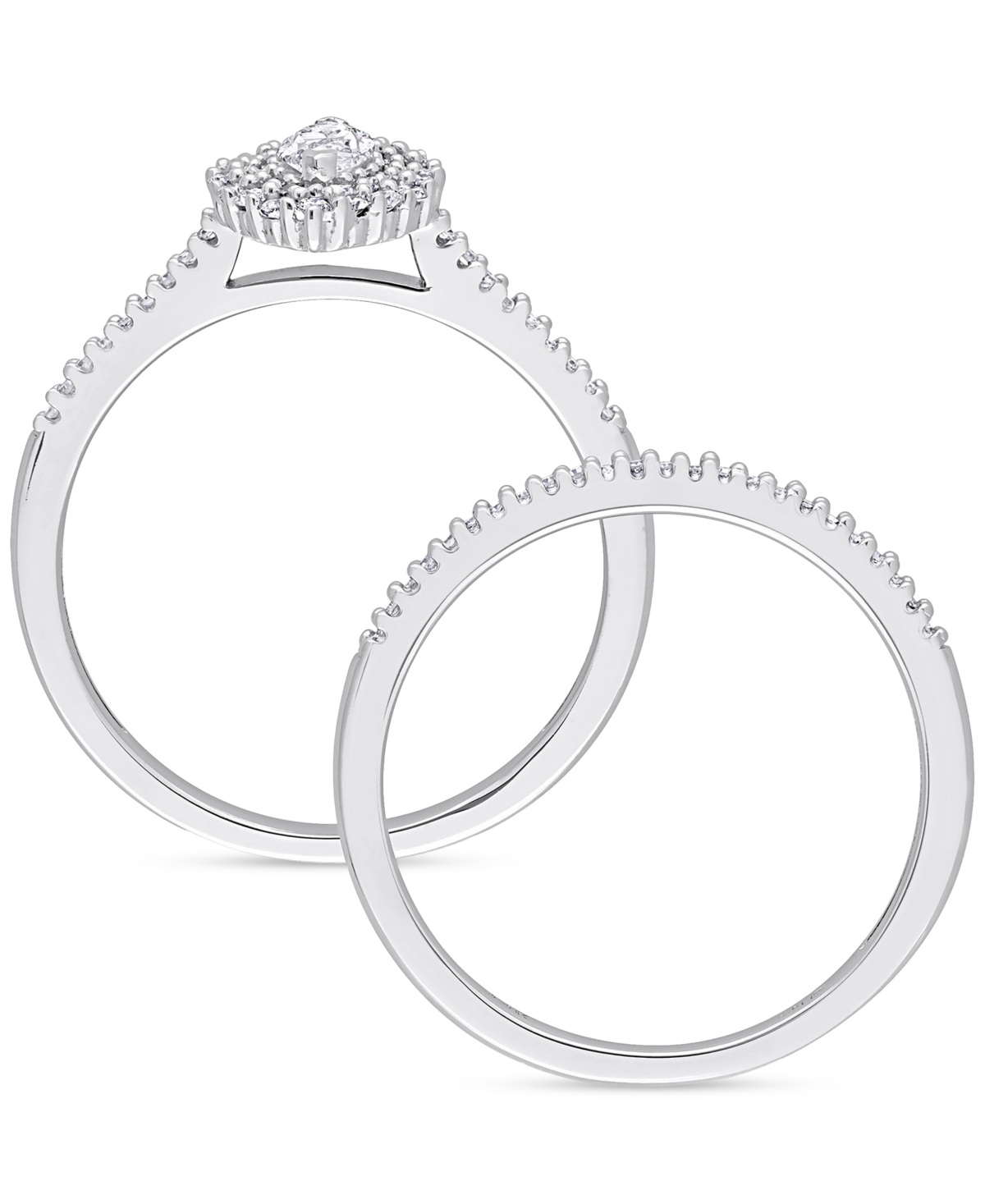 Diamond Marquise Double Halo Bridal Set (1/2 ct. t.w.) in 14k- White Gold