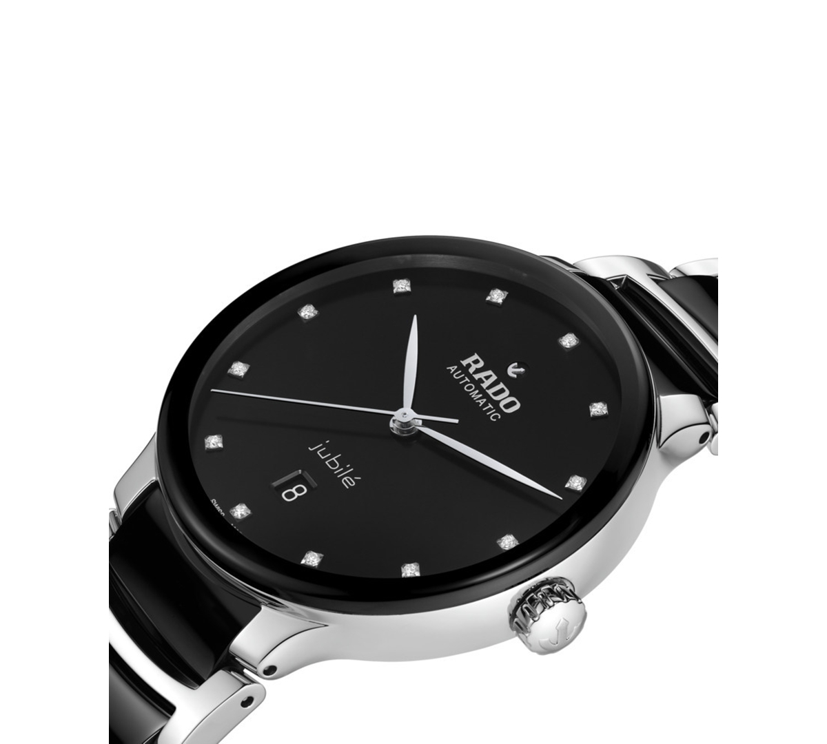 Shop Rado Men's Swiss Automatic Centrix Diamond (1/10 Ct. T.w.) Black High-tech Ceramic & Stainless Steel Brac