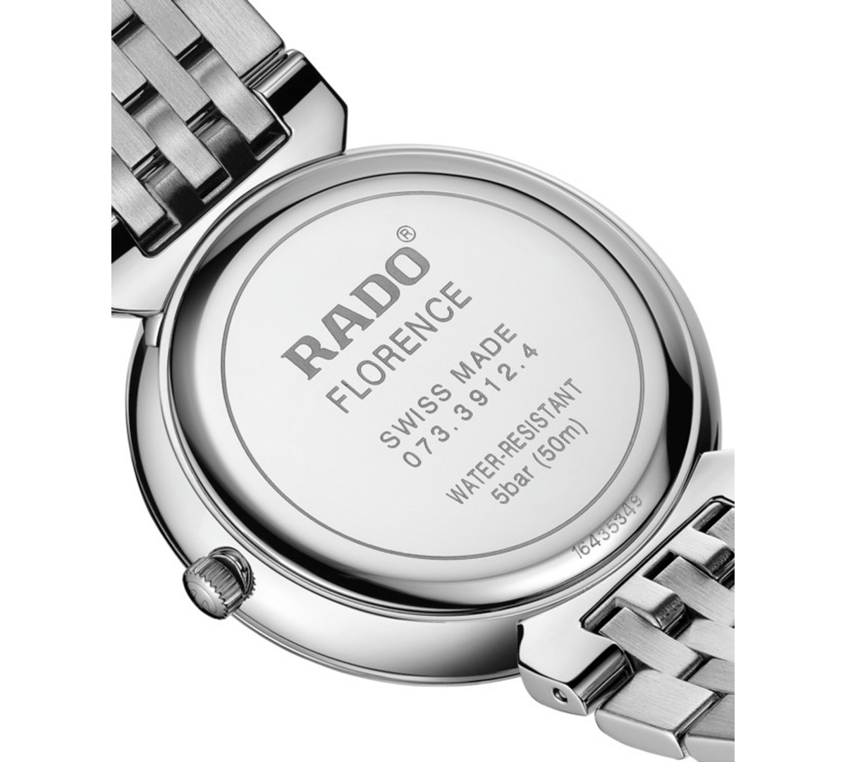 Shop Rado Women's Swiss Florence Classic Diamond (1/20 Ct. T.w.) Stainless Steel Bracelet Watch 38mm In Silver