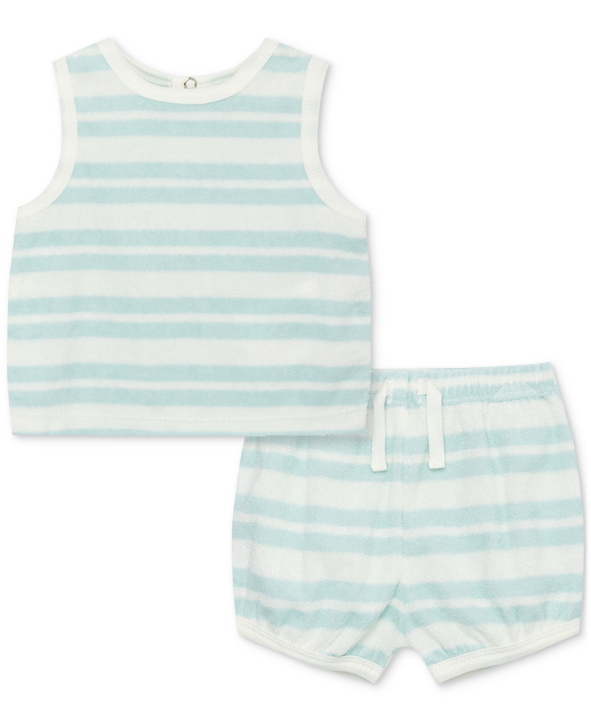 Focus Baby Boys Or Baby Girls Tank Top And Shorts, 2 Piece Set In Pastel Blue