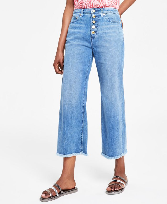 Michael Kors Women's Selma Button-Fly Cropped Jeans - Macy's