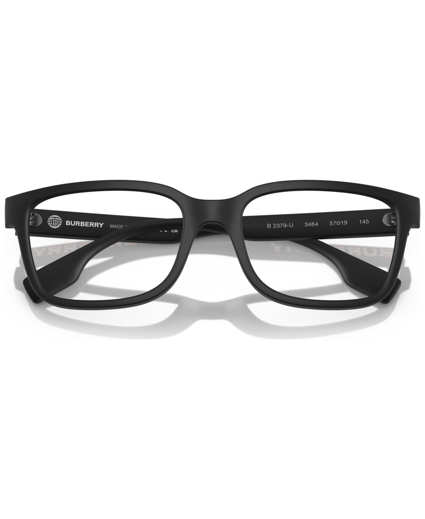 Мужские очки Burberry Man Square Plastic BE2379U Charlie Eyeglasses, цвет: Матовый чёрный — фото 5