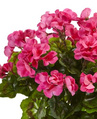 Geranium Silk Plant in Rectangular Planter, UV Resistant