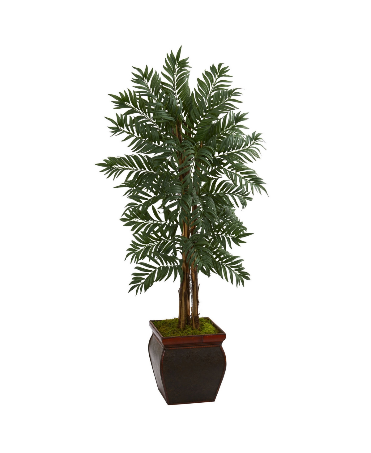 NEARLY NATURAL 5' PARLOR PALM ARTIFICIAL TREE IN DECORATIVE PLANTER 
