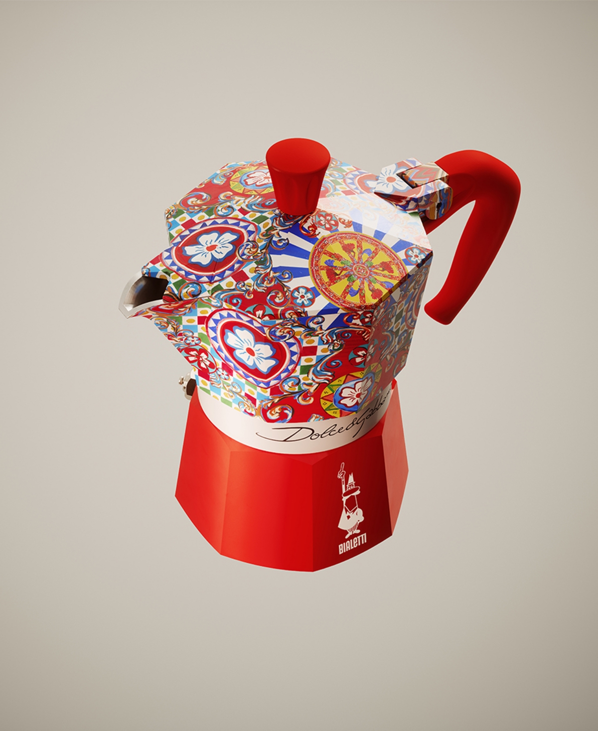 Bialetti Blue Meditteraneo Dolce & Gabbana 3-cup Moka Stovetop Coffee Maker In Aluminium