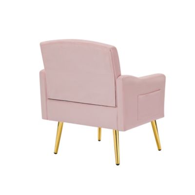 Velvet Armchair With Metal Legs