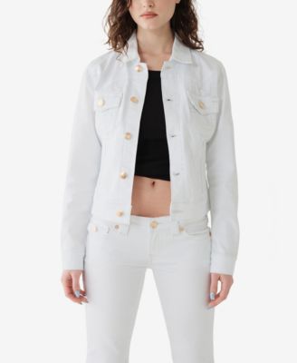 True religion white denim jacket shops