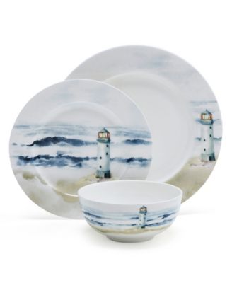 Seaside  Bone China 12 Pc. Dinnerware Set, Service for 4