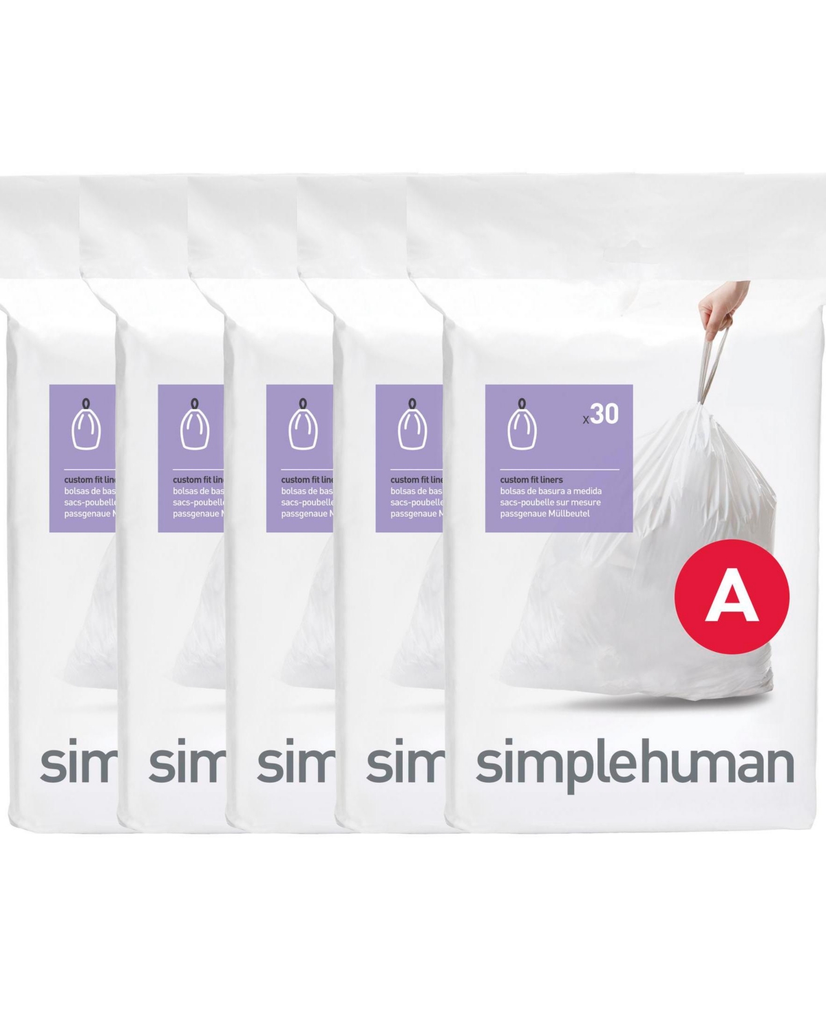 Simplehuman Code A Custom Fit Liners, Pack Of 150 In White
