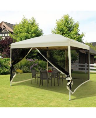 10' x 10' Pop Up Canopy Tent with Breathable Mesh Sidewalls, Easy Height Adjustable, Easy Transport Carrying Bag for Backyard Garden Patio