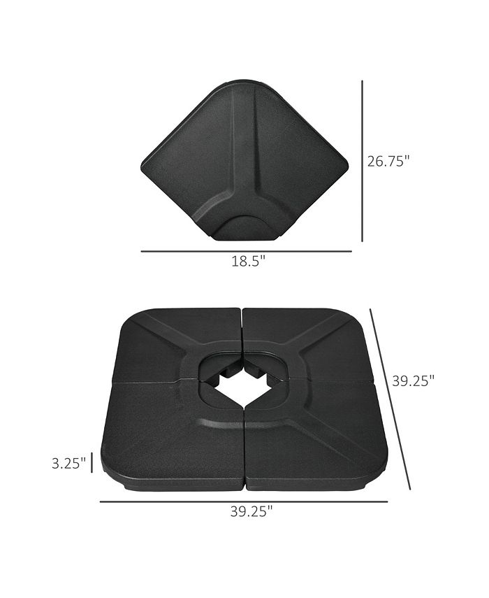 Outsunny 4Piece 175lb Cantilever Patio Umbrella Base Weights for