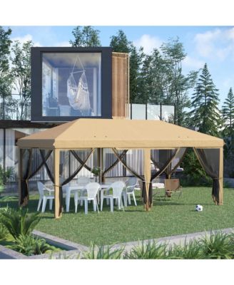 10' x 20' Pop Up Canopy with 6 Sidewall Mesh Nettings,