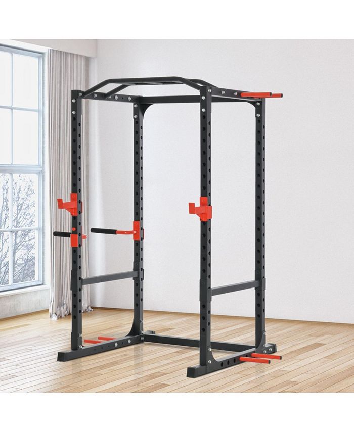 Soozier Adjustable Power Tower Dip Station Pull Up Bar Squat Rack Power