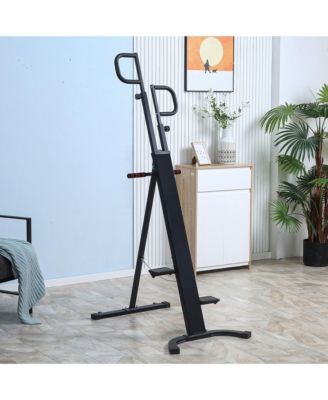 Folding Vertical Climber Height Adjustable with LCD Monitor and Wheels