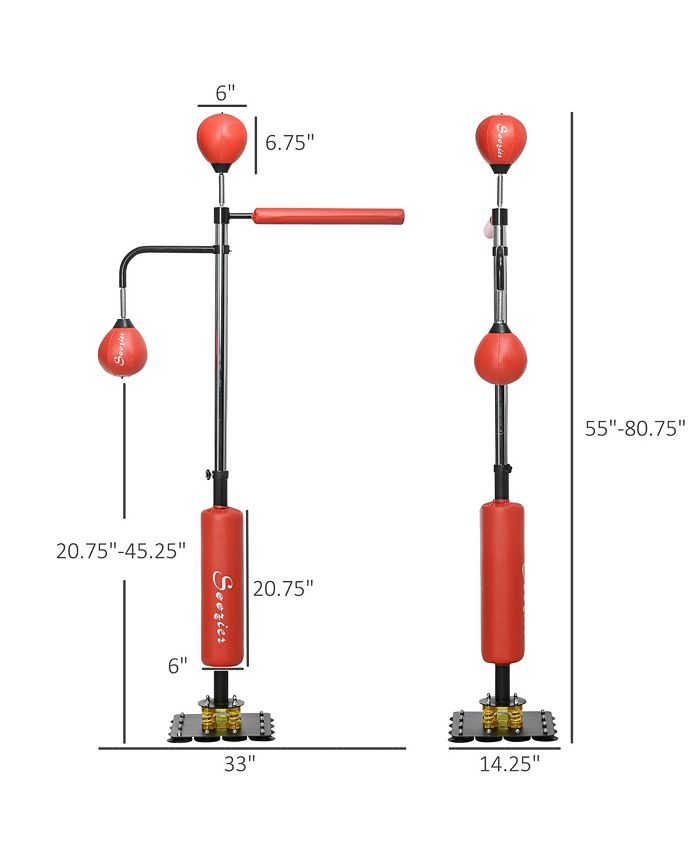 Soozier 4'7" 6'8" Speed Bag Boxing Bag Stand with Reaction Bar