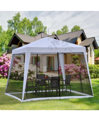 Outdoor Sun Shade Gazebo Canopy Tent with Mesh Screen Walls -