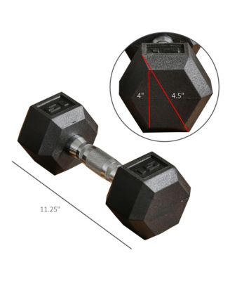 2 x 15 lbs Rubber Dumbbells Weight Set for Body Fitness Training