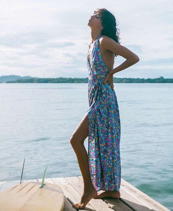 Billabong Juniors' Lets Hang HalterNeck Wrap Midi Dress Macy's