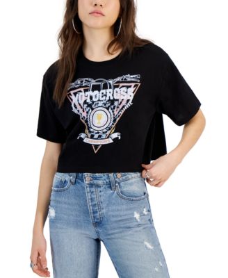 Self Esteem - Juniors' Motocross Graphic Boxy Crop T-Shirt
