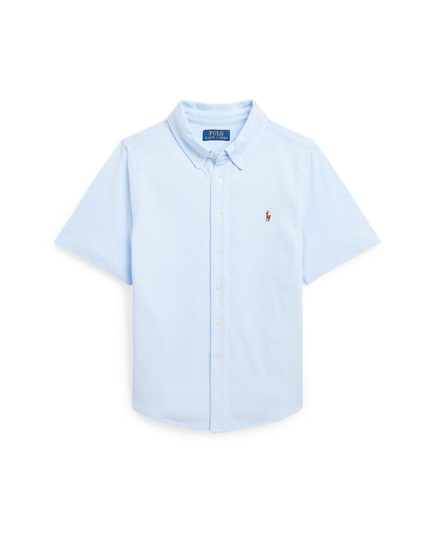 Рубашка Polo Ralph Lauren Knit Oxford Shirt для мальчиков, цвет: Синий — фото 1