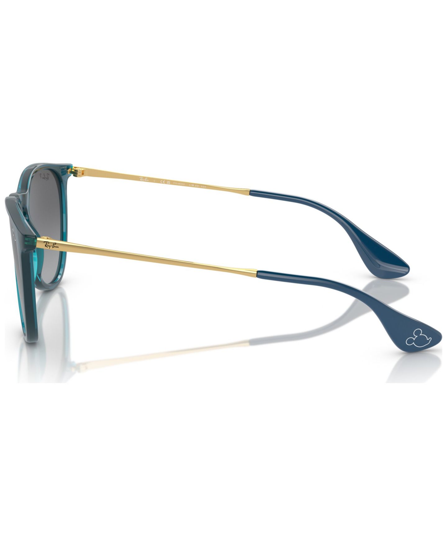 Женские солнцезащитные очки Ray-Ban Polarized Sunglasses, RB4171 Disney Collection Erika, цвет: Прозрачный бирюзовый — фото 6