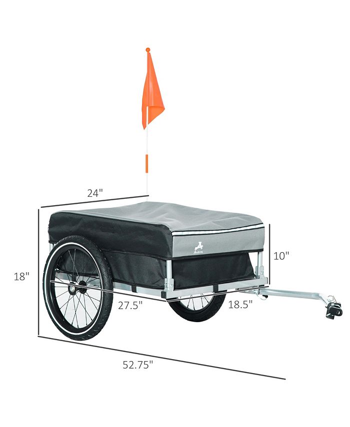 Aosom Bike Cargo Trailer, Foldable Bicycle Trailer, Luggage Wagon with