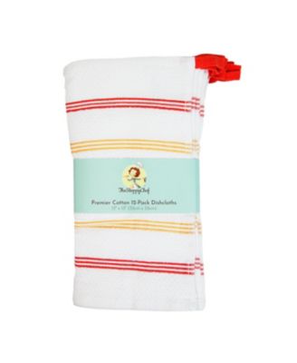 Premier Cotton Dishcloths (12 Pack), Striped Pattern, 100% Cotton, 13x13 Absorbent Kitchen Cleaning Dish Towels