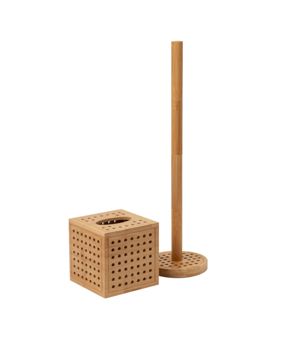 Mind Reader Lattice Collection, Tissue Box Cover And Toilet Paper Refill Holder Set, Bathroom, Rayon From Bamboo In Brown
