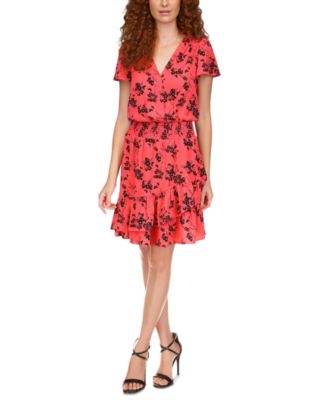 Michael Kors - Petite Floral-Print Smocked-Waist Tiered Dress