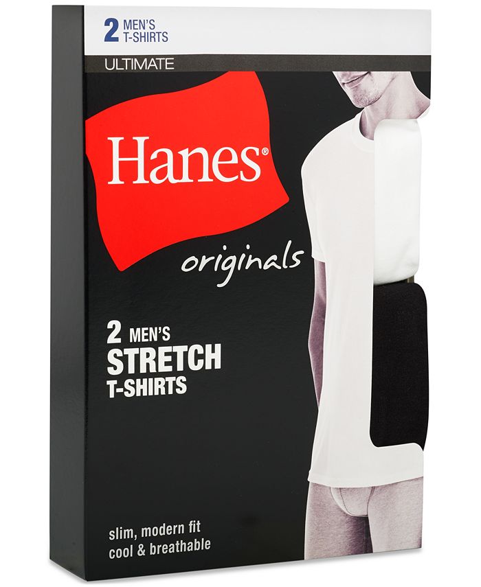 Hanes Men's Originals Ultimate 2-Pk. Slim-Fit Stretch Moisture-Wicking ...