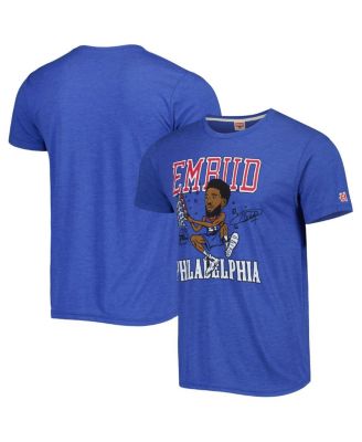 Men's Joel Embiid Royal Philadelphia 76ers Caricature Tri-Blend T-shirt