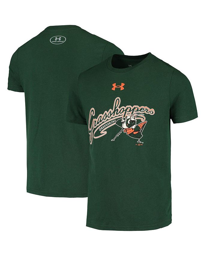 Beweging Sinds Beg Under Armour Big Boys and Girls Green Greensboro Grasshoppers Team Logo  T-shirt - Macy's
