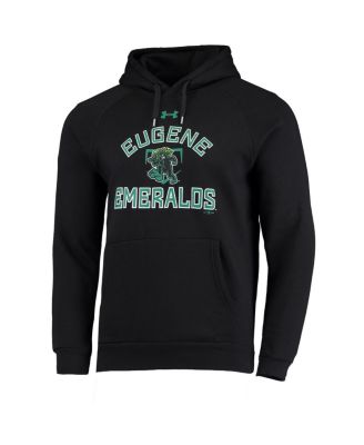 Men's Black Eugene Emeralds All Day Raglan Fleece Pullover Hoodie