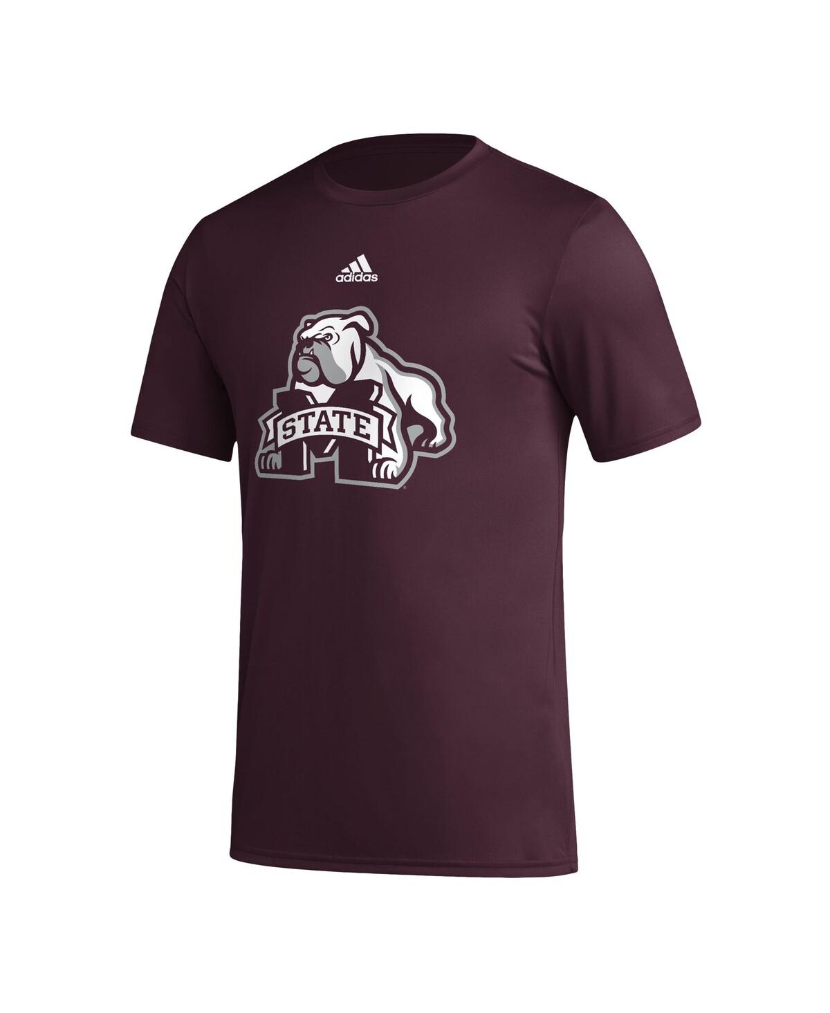 Shop Adidas Originals Men's Adidas Maroon Mississippi State Bulldogs Basics Secondary Pre-game Aeroready T-shirt