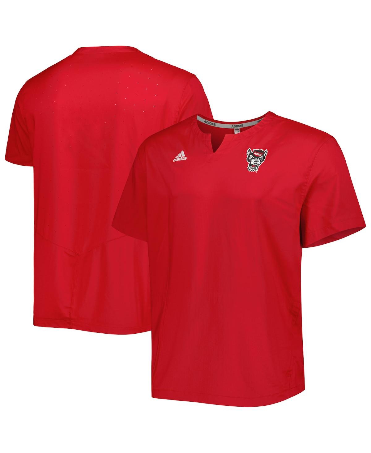 Shop Adidas Originals Men's Adidas Red Nc State Wolfpack Notch Neck Iron Cage Top
