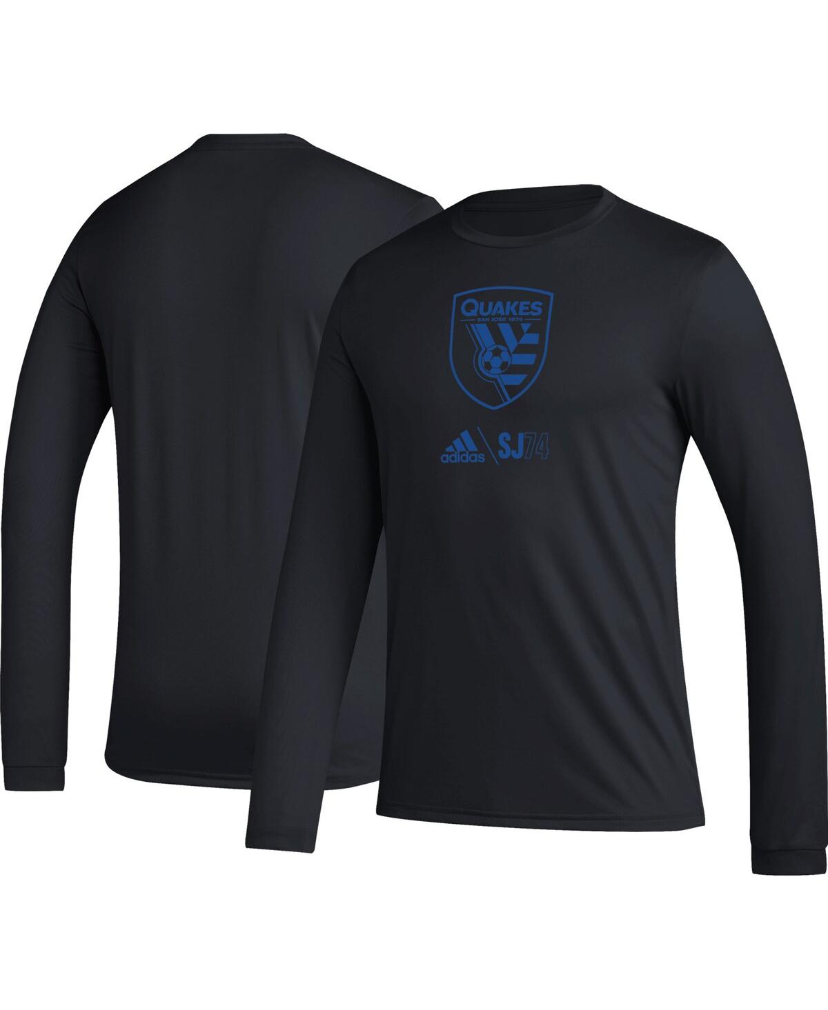 Men's adidasSan Jose Earthquakes Icon Long Sleeve T-shirt - Black