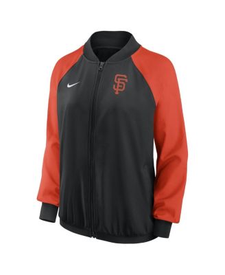 Women's Black San Francisco Giants Authentic Collection Team Raglan Performance Full-Zip Jacket
