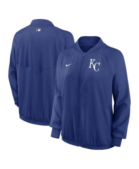 Женские куртки Nike Women's Royal Kansas City Royals Authentic Collection Team Raglan Performance Full-Zip Jacket