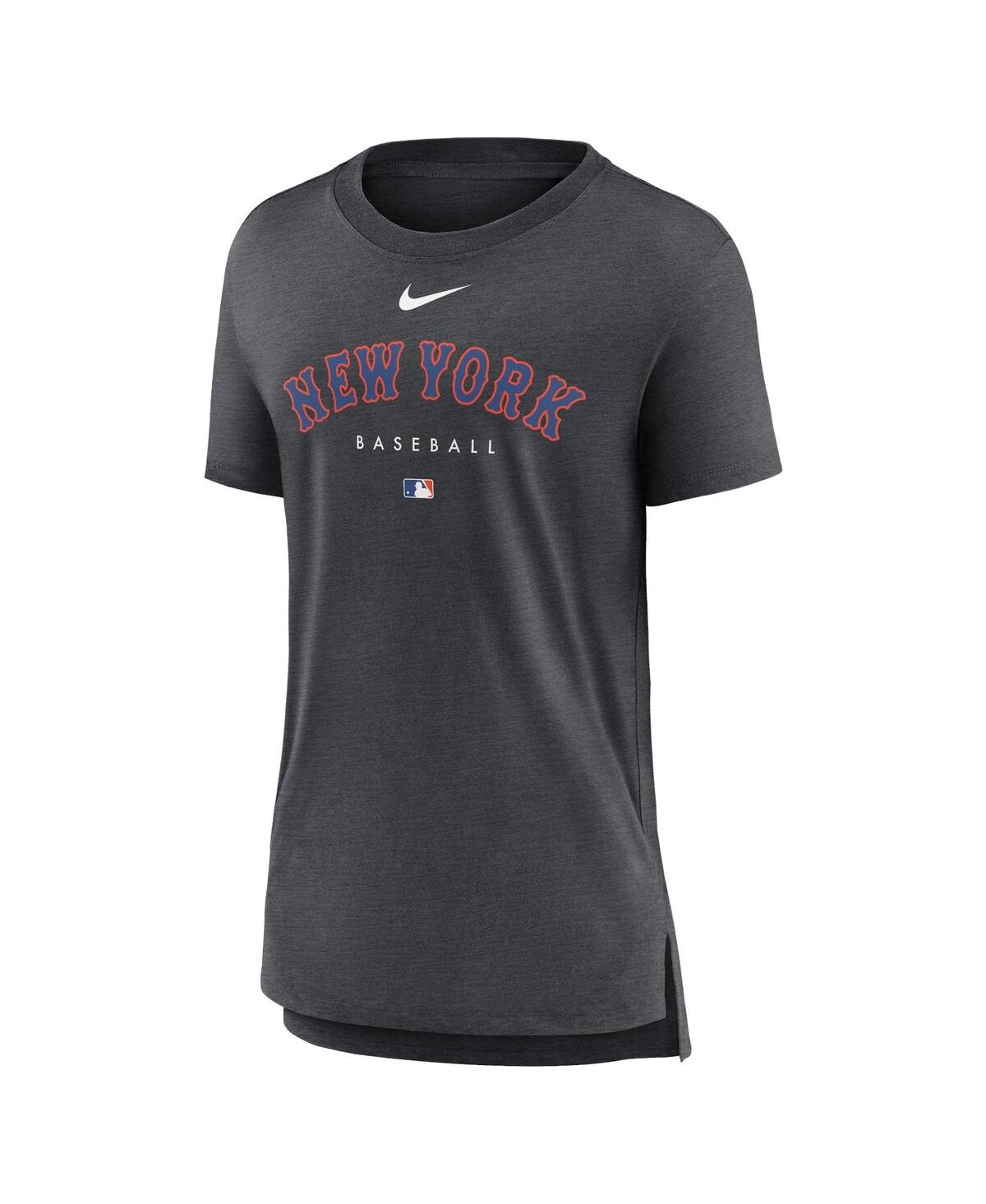 Nike Women's  Heather Charcoal New York Yankees Authentic Collection Early Work Tri-blend T-shirt In Heather Charcoal