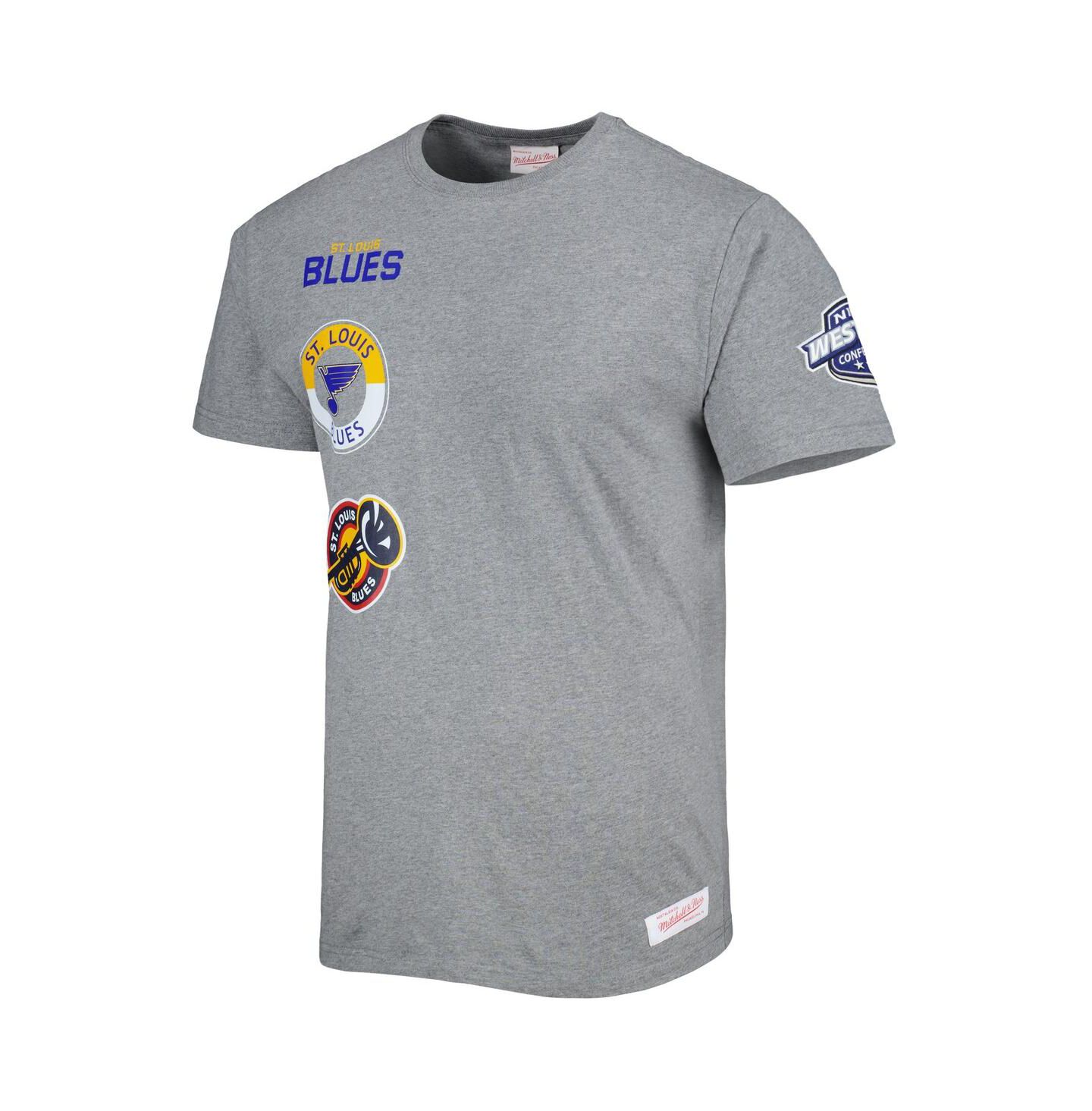 Мужская футболка Mitchell & Ness Heather Gray St. Louis Blues City Collection — фото 3