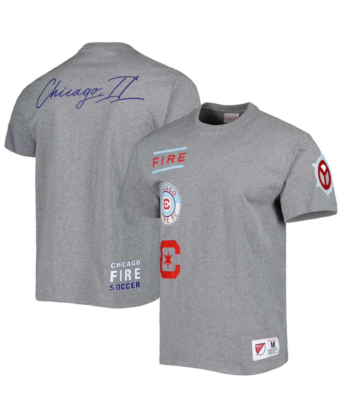 Shop Mitchell & Ness Men's  Gray Chicago Fire City T-shirt