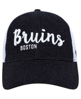 Women's Black, White Boston Bruins Encore MVP Trucker Snapback Hat