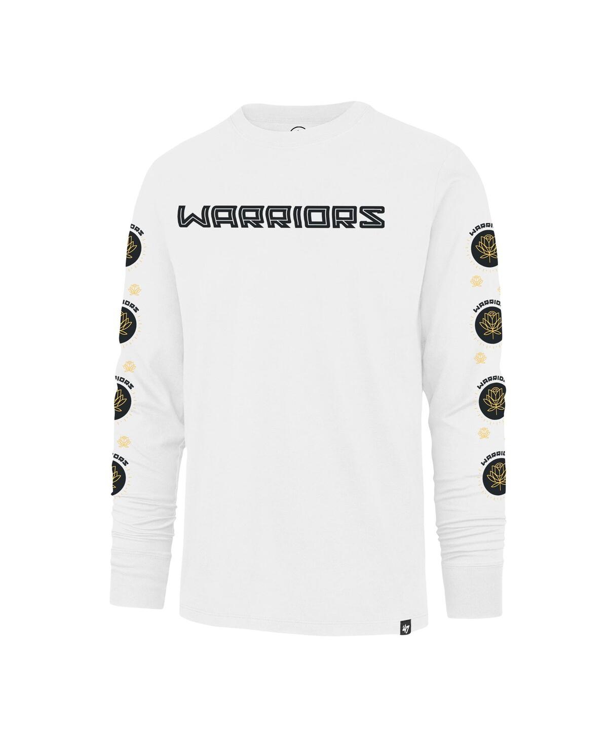 Shop 47 Brand Men's ' White Golden State Warriors City Edition Downtown Franklin Long Sleeve T-shirt